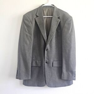 Oscar De La Renta 100% Wool Men's Gray Two Button Blazer Suit Jacket 39R